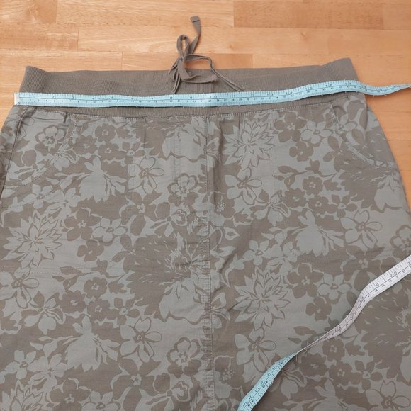 Denver Hayes Women's Skirt Army Green Floral Drawstring Waist Size Large - Picture 8 of 9